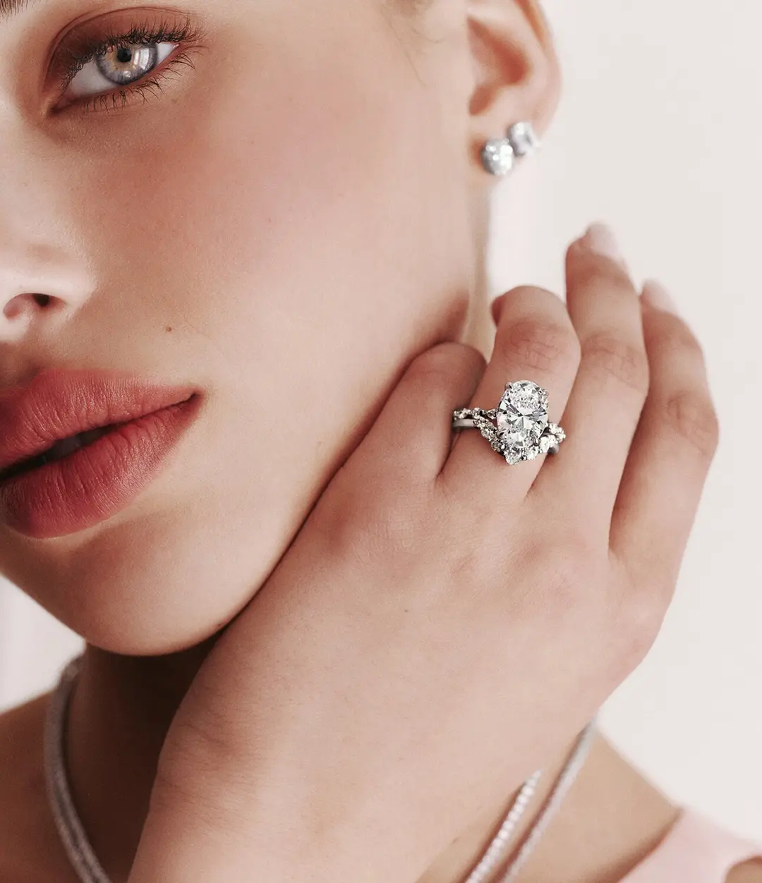 Assorted diamond shapes on a velvet tray